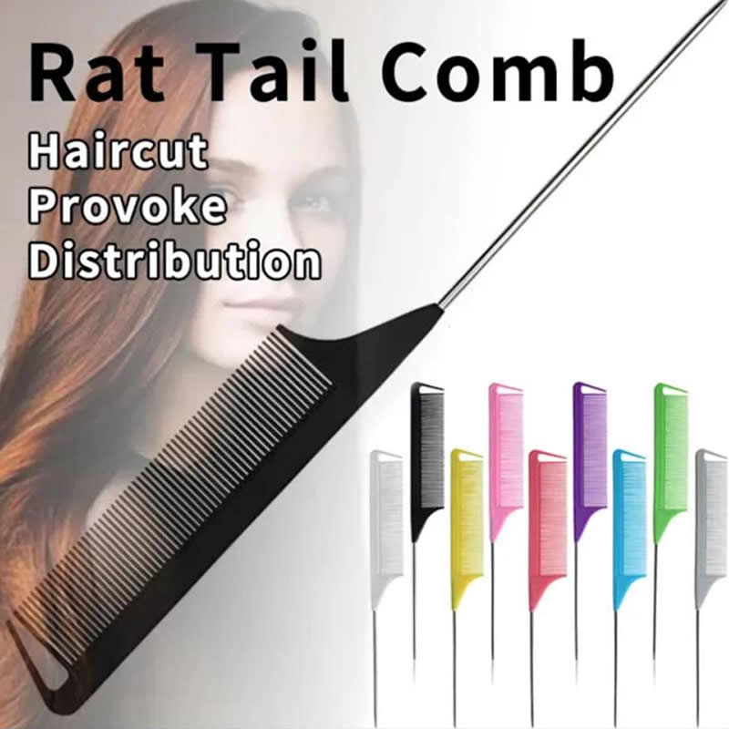 Long rat tail comb slim haircut comb with sharp end