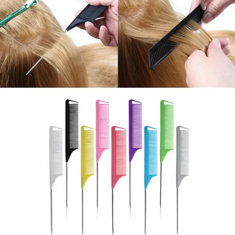 Long rat tail comb slim haircut comb with sharp end