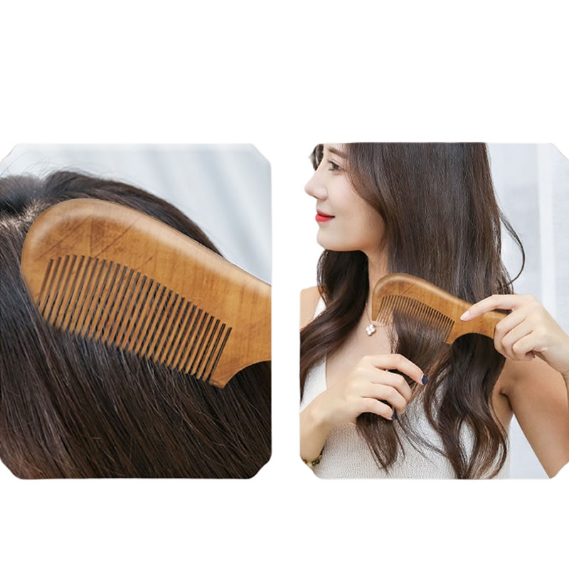 ​2 shapes peach Wood Comb for daily use