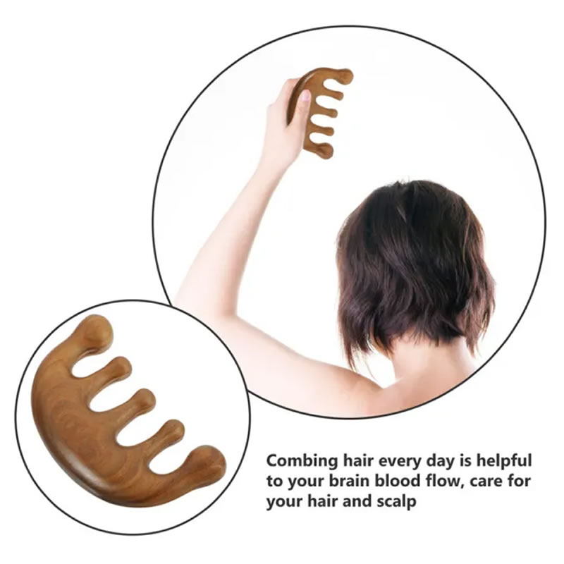 Gua Sha Tool Scalp Massaging Tools  Massage Comb Wood Hair BrushMassager