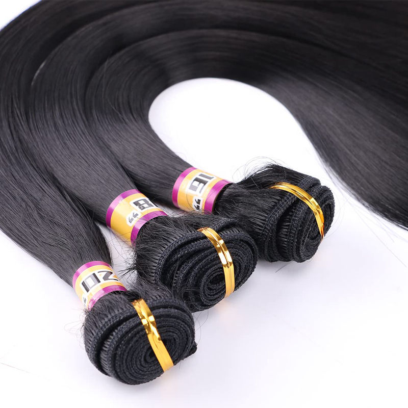 3 Bundles Silky Straight Synthetic Hair Weave Extensions 16 18 20 Inches