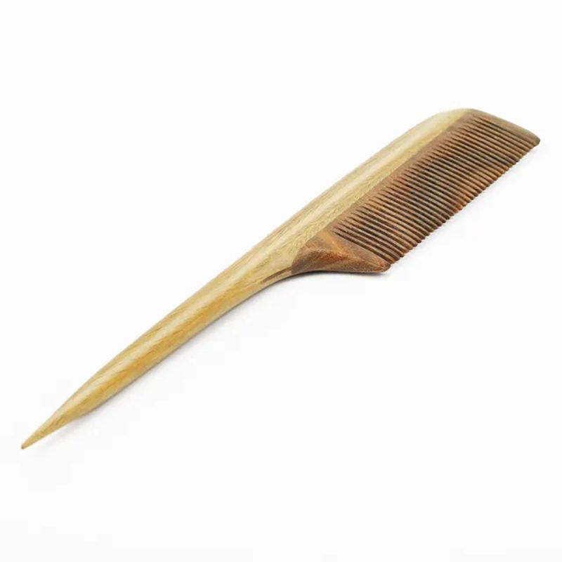 Onedor Handmade 100% Natural Green Sandalwood Fine Tooth Tail Hair Wooden Comb