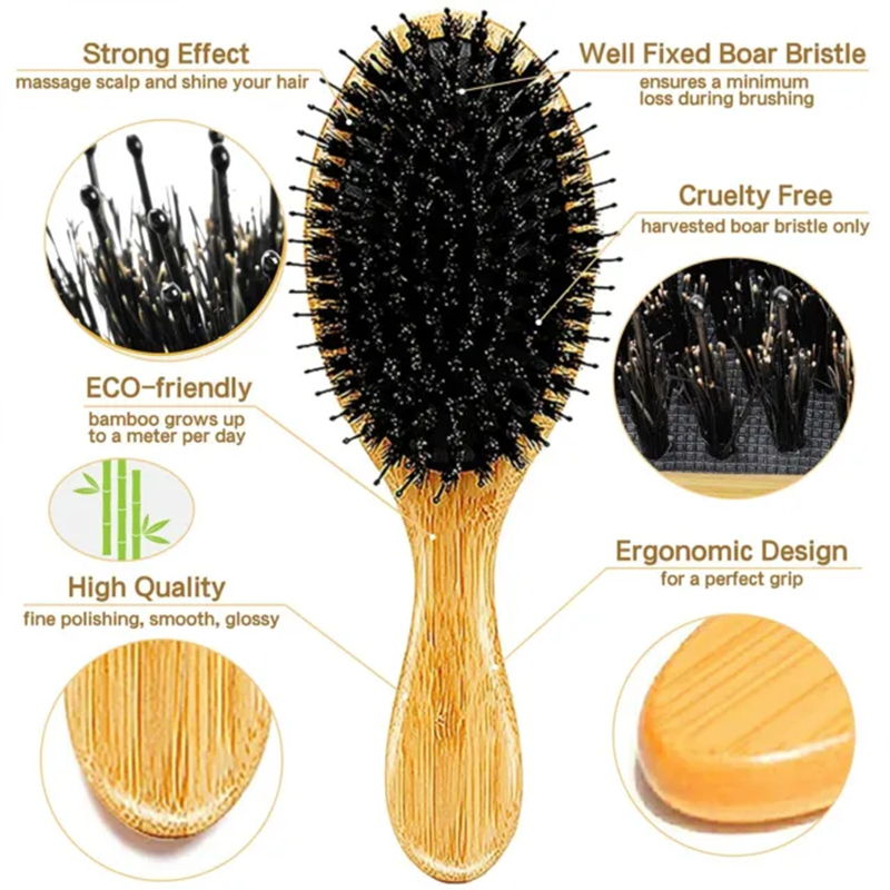 Hair Brush Boar Bristle Hair Brushes for Women men Kid