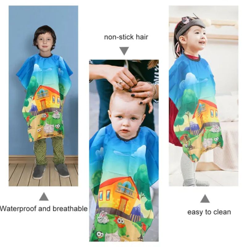 Polyester Pongee Cape Children Cape Haircutting Gown Hairdressing Gown