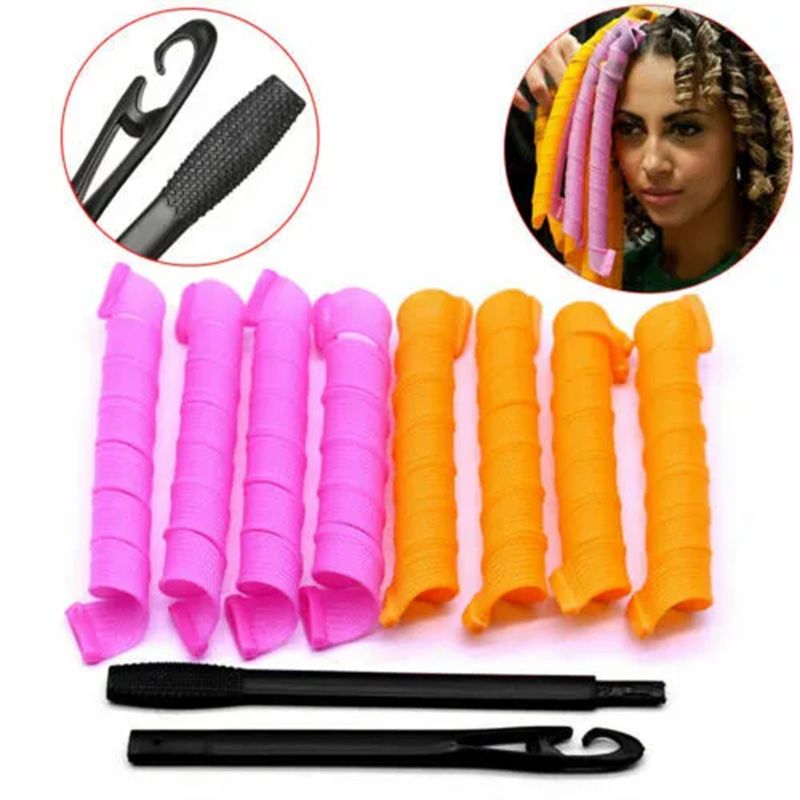 Hair Curlers Spiral Styling Hair Rollers Flexible No Heat Hair Curlers with Hook