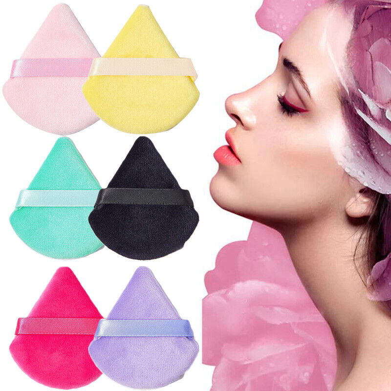 1Pcs Triangle Velvet Powder Puff Flours Mini Face Makeup Sponge