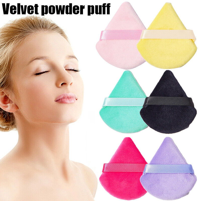 1Pcs Triangle Velvet Powder Puff Flours Mini Face Makeup Sponge