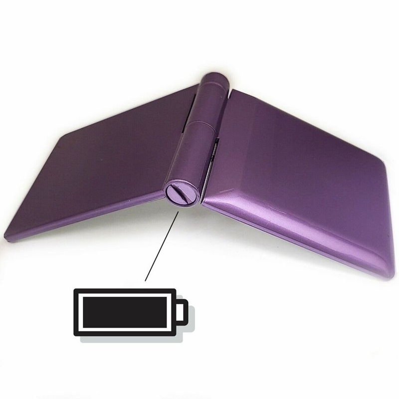 LED Lights Cosmetic Compact Mirror- Foldable & Rechargeable purple color