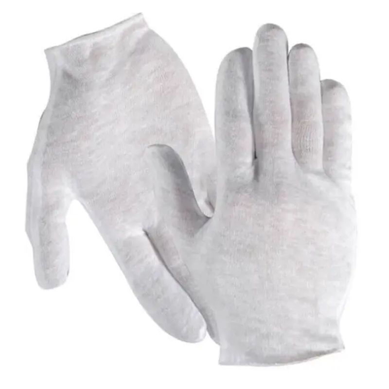 12 Pr / 1 Doz 100% Cotton Lightweight White Lisle Coin Jewelry Inspection Gloves