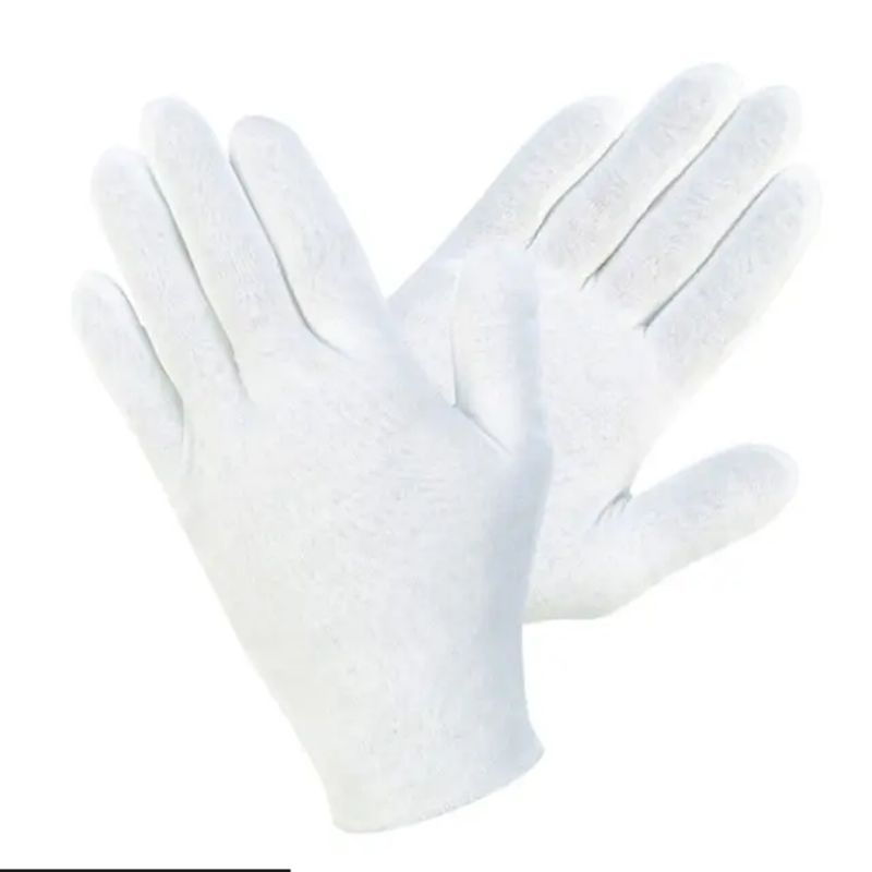 12 Pr / 1 Doz 100% Cotton Lightweight White Lisle Coin Jewelry Inspection Gloves