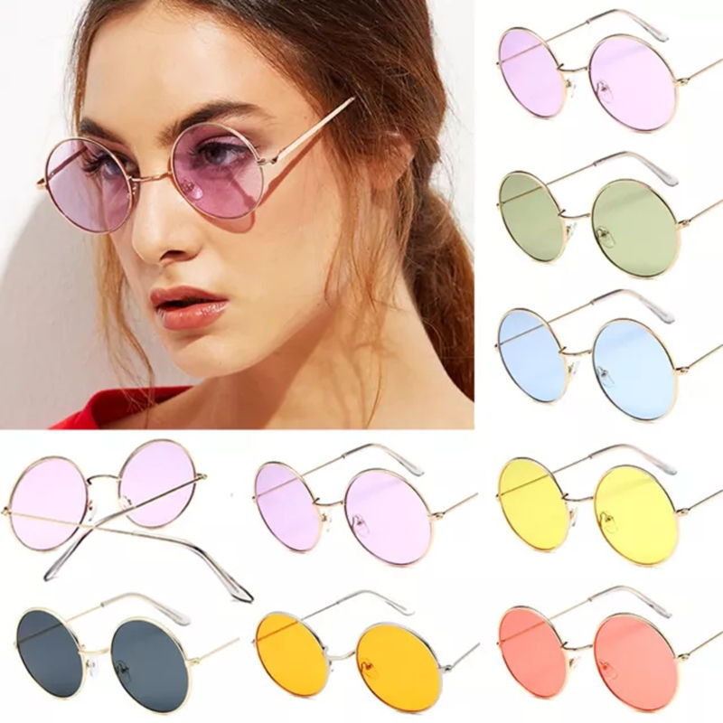 Round Sunglasses Vintage Mirror Lens New Mens Womens Fashion Frame Retro Circle