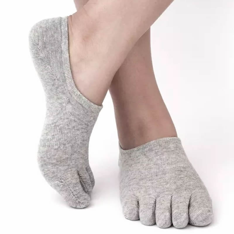 6 Pack Men Combed Cotton Five Finger Toe Socks Sport Ankle No Show Casual Solid