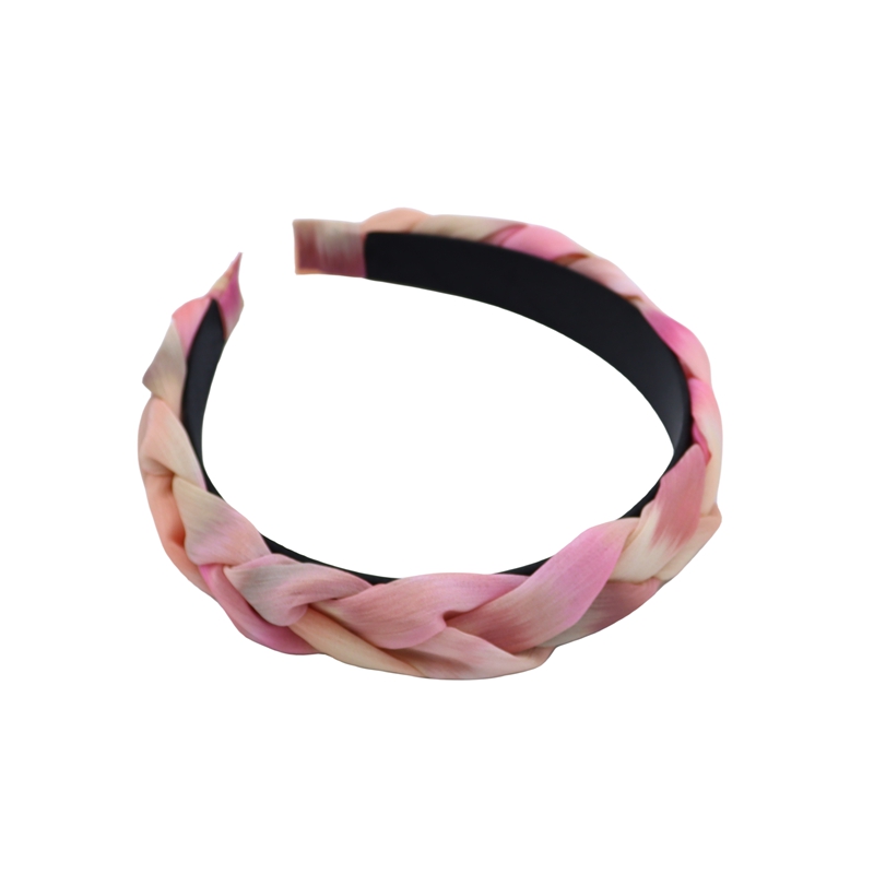 Digital printinng chiffon hairband Non-Slip Summer Headbands for Women Elegant Wide Weave Hairband