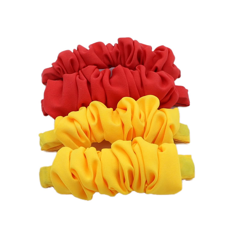 2pk pile up fabric covered metal barrette long hair clip for women red and yellow color