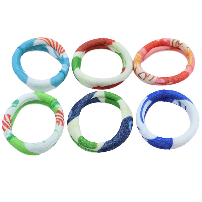 2024 new design printed Terrycloth Ponytail Holders Elastic Hair Bands Ties  Multicolor