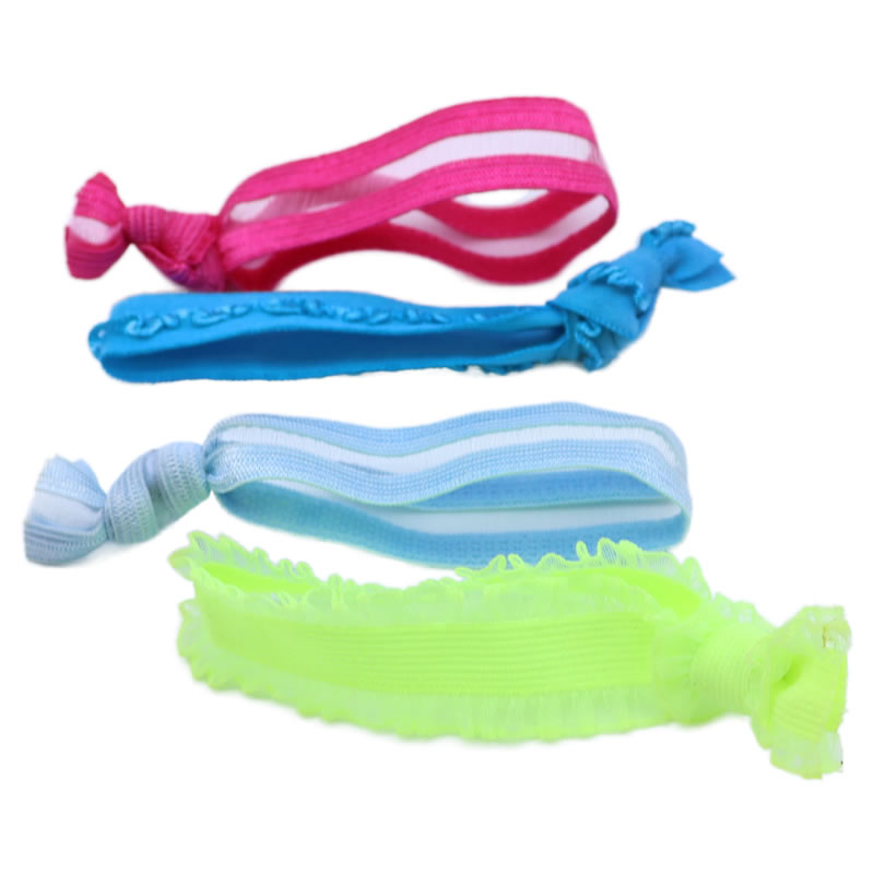 4PK Knotted Pony tailers Multicolor for Summer