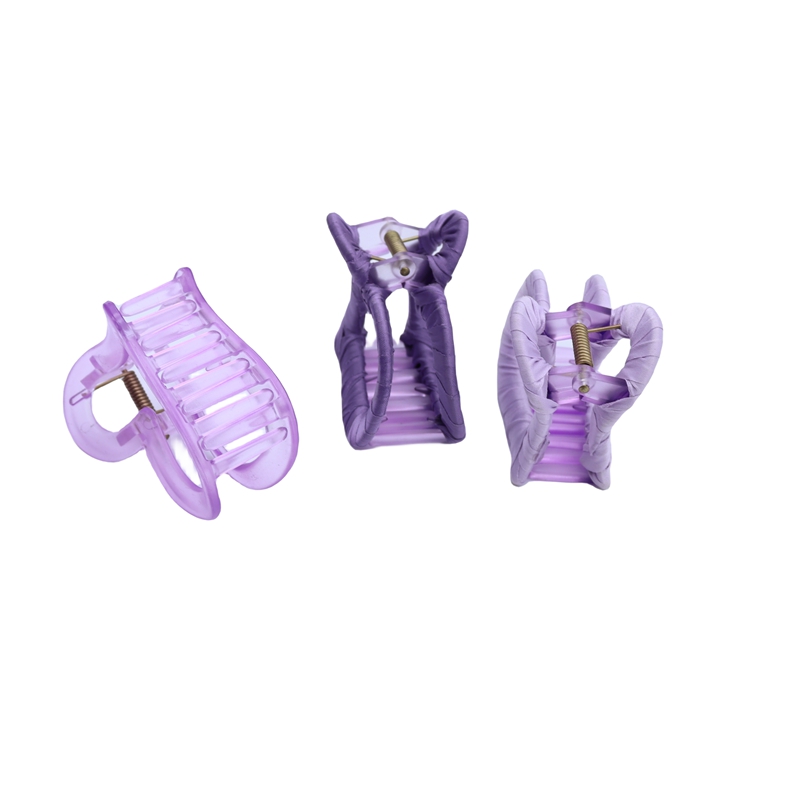 3pk Purple Heart Hair Claw Clips for Women Nonslip Hair Jaw Clips Valentines day Plastic  with satin fabric covered for Thin Hair