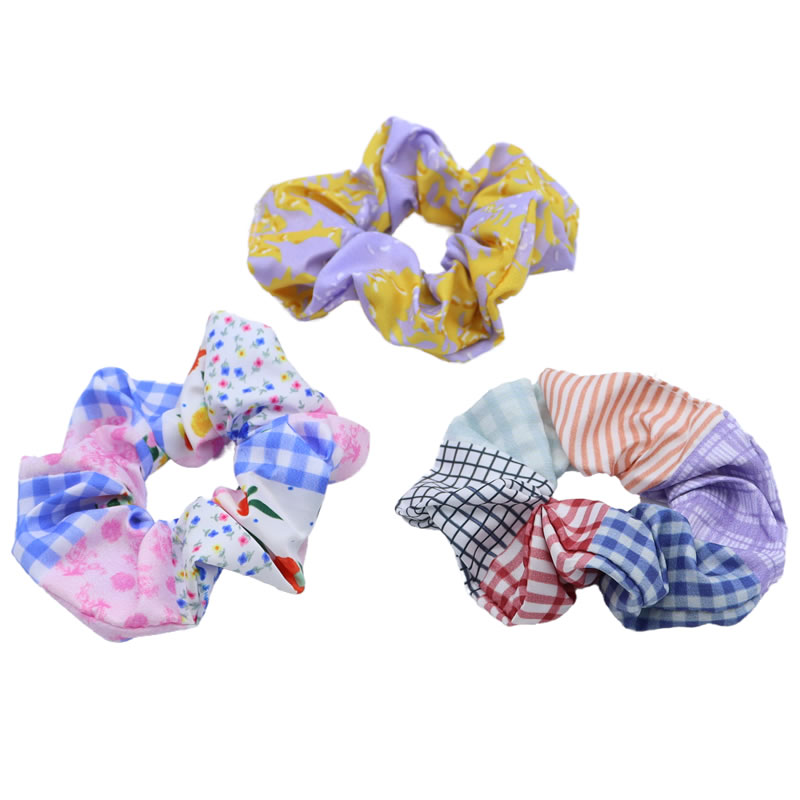 Sping Summer Collection Plaid Scrunchie Set