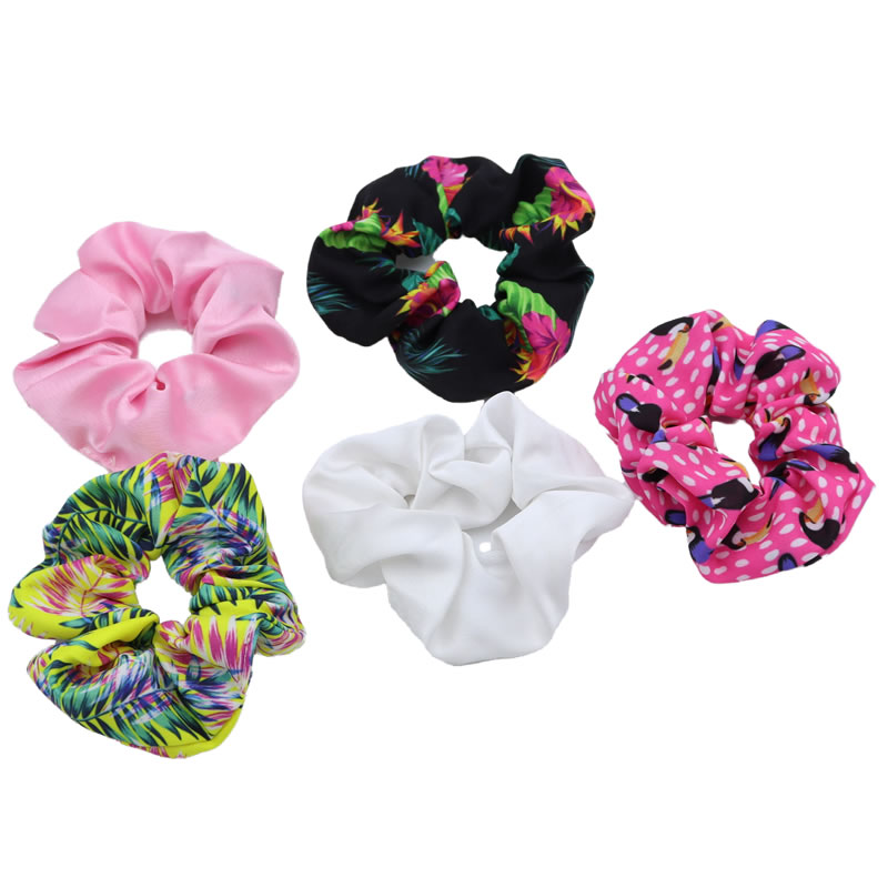 Multi-Color Sping Summer Scrunchie Set With Printings